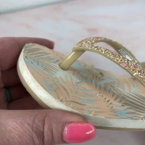 Reef flip flops glitter peach tropical size 7-8 toddler - Picture 10 of 13